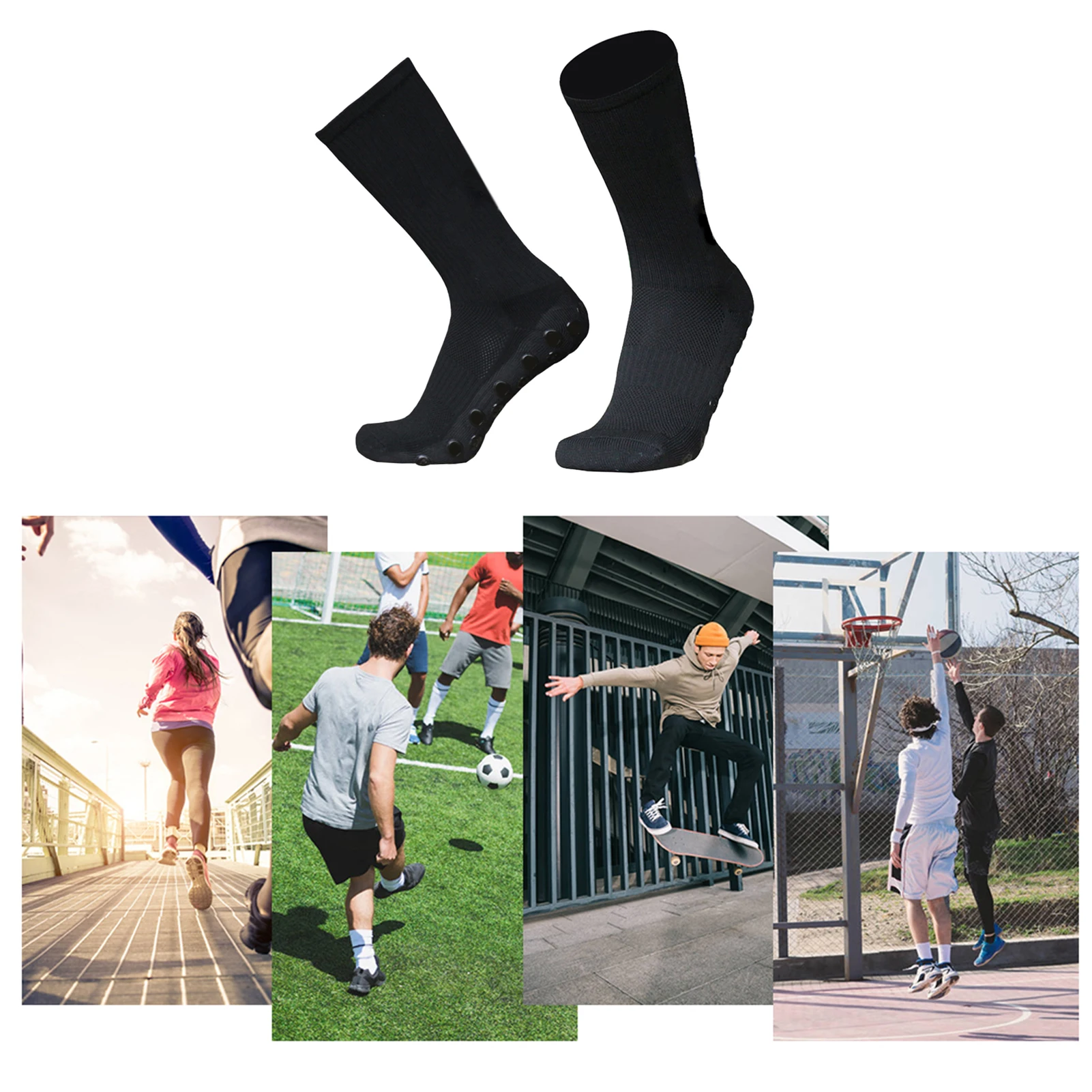 Outdoor Sports Running Socks Stretch Socks Athletic Football Soccer Socks Anti Slip Socks with Grips football socks: 3 - 5 Days Free Delivery Only UK