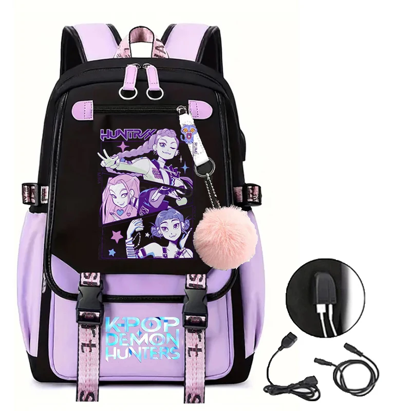 Kpop Demon Hunters School Bag Kpop Demon Hunters Women's Backpack College Style Large Capacity Lightweight Travel Backpack Youth Commuter Bag K Pop Demon Hunters Backpack