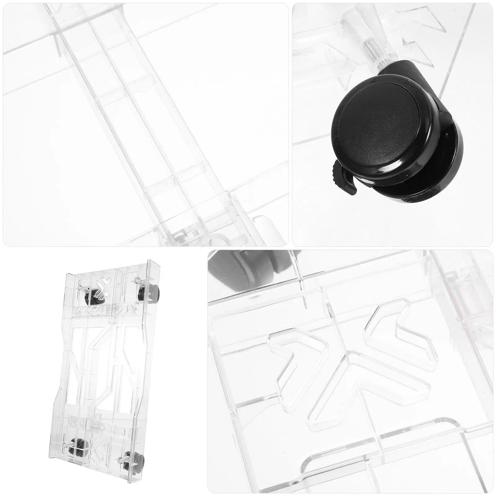 360도 회전 바퀴가 있는 조절 가능한 PC 타워 스탠드, 책상 아래 이동식 CPU 스탠드, 카펫용 롤링 PC 카트