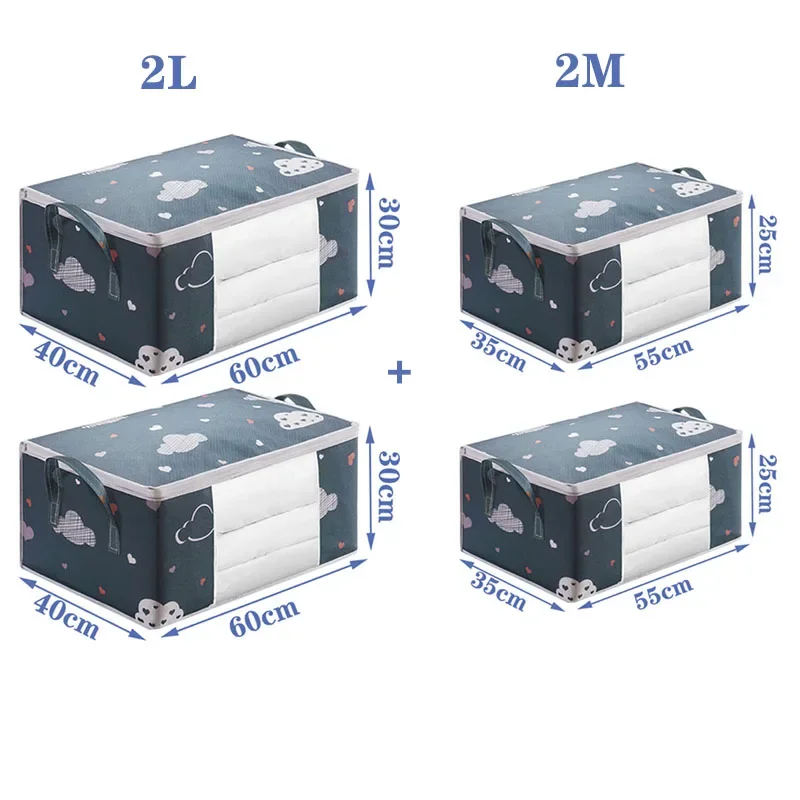 4/2/1PCS Quilt Storage Bags Large Capacity Sorting Bag Clothes Duvet Blanket Dustproof Closet Under-Bed Moisture Proof Organizer storage bag,clothes storage bag,foldable storage bags,quilt storage bag