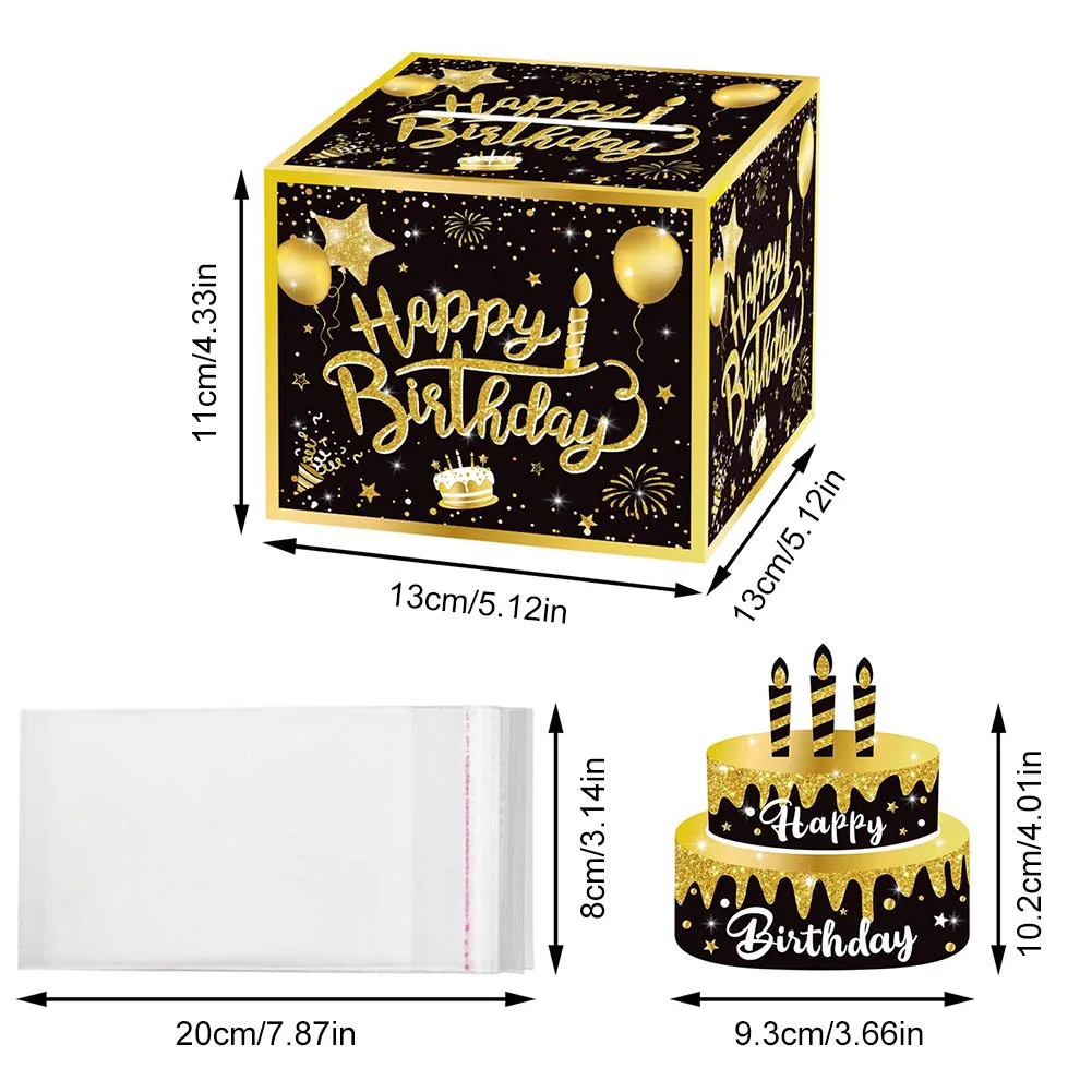 Cash Gift Pull Box with Cake Card Funny Pumping Money Box Creative Birthday Gifts for Men Women