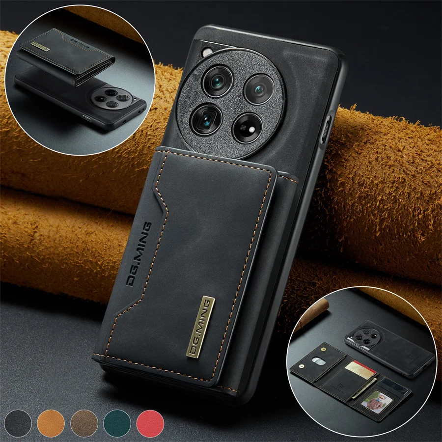 2-in-1 Magnetic Detachable Leather Wallet Case with Kickstand and Credit Card Holder