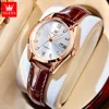 OLEVS Classics Leather Strap Quartz Watch for Women Fashion Elegant Diamond Ladies Watch Waterproof Date Women's Quartz Watch 1