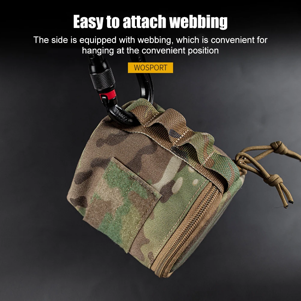 Roll Paper Holder Bag Hanging Toilet Paper Case Camping Wipes Box Tissue Containers MOLLE Ribbon Camouflage for Outdoor Hiking