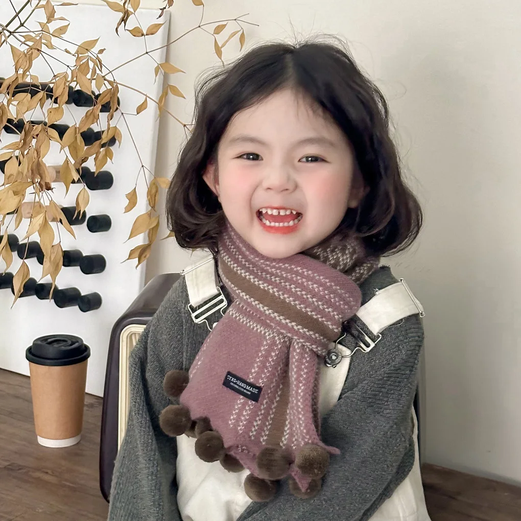 Autumn Winter Wool Baby Scarf For Kids Boy Girl Korean Fashion Color Scraf Cashmere 18*130cm Scarf For Children