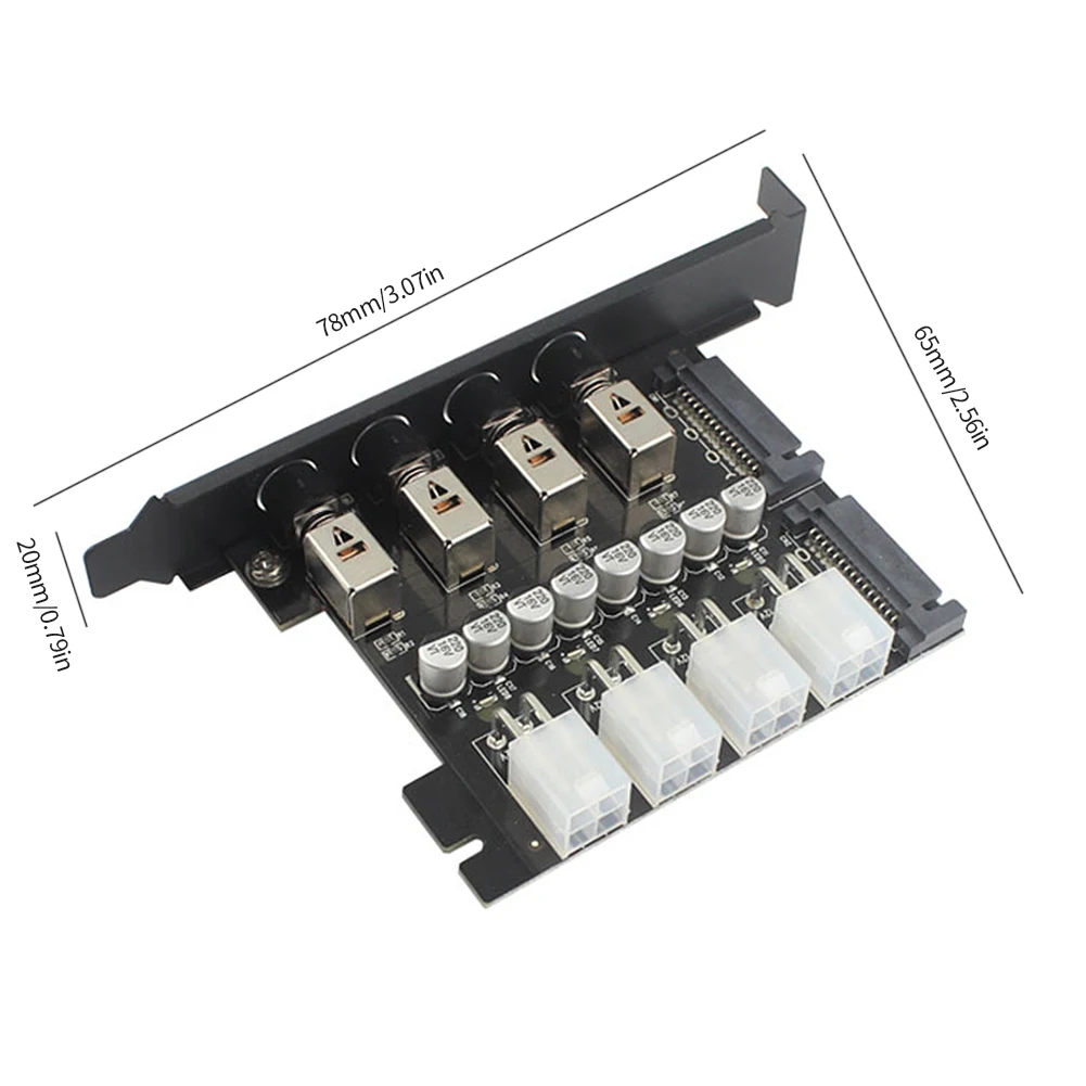 Power Expansion Card Dual Channel Hard Drive PCI Expansion Card 4 Bit PCI Expansion Card with SATA Cable Power Control Switch