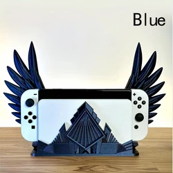 Exquisitely Designed Wing Base with Detachable Game Console Stand for Elegant Desktop Display (Blue)