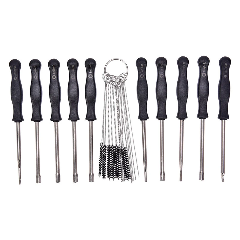 Carburetor Repair Tool Kit 25Pcs Screwdriver Splined & Brush Kit for Chainsaw Carb Carburetor Adjusting Engine Trimmer Weedeater carburetor repair tool kit carburetor repair tool