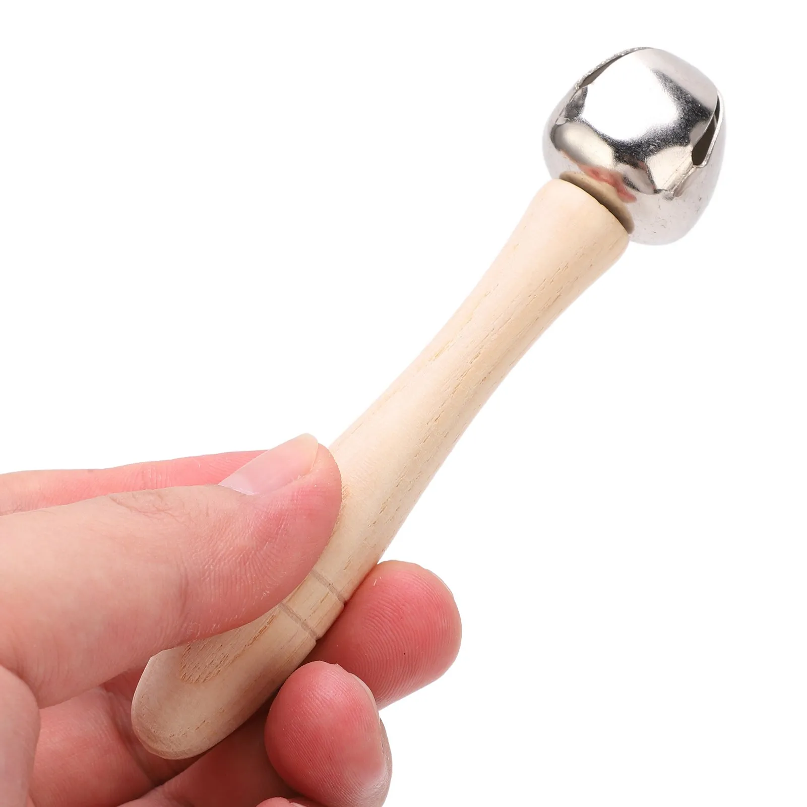 Wooden Jingle Hand Round Wood Crisp Sound Ergonomic Orff Jingle Stick Shaker for Developing Musical Talent