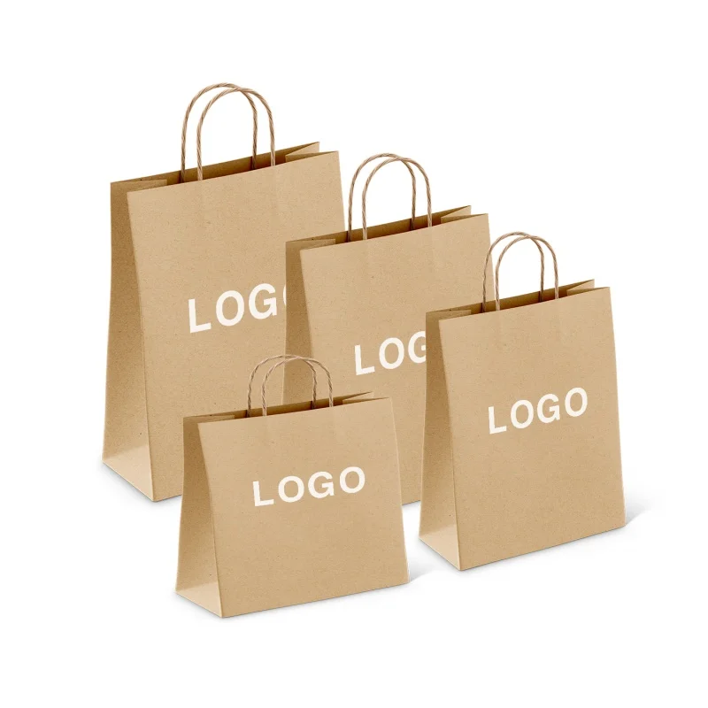 Kraft Paper Takeaway Packaging Bags - Clothing Shopping Portable