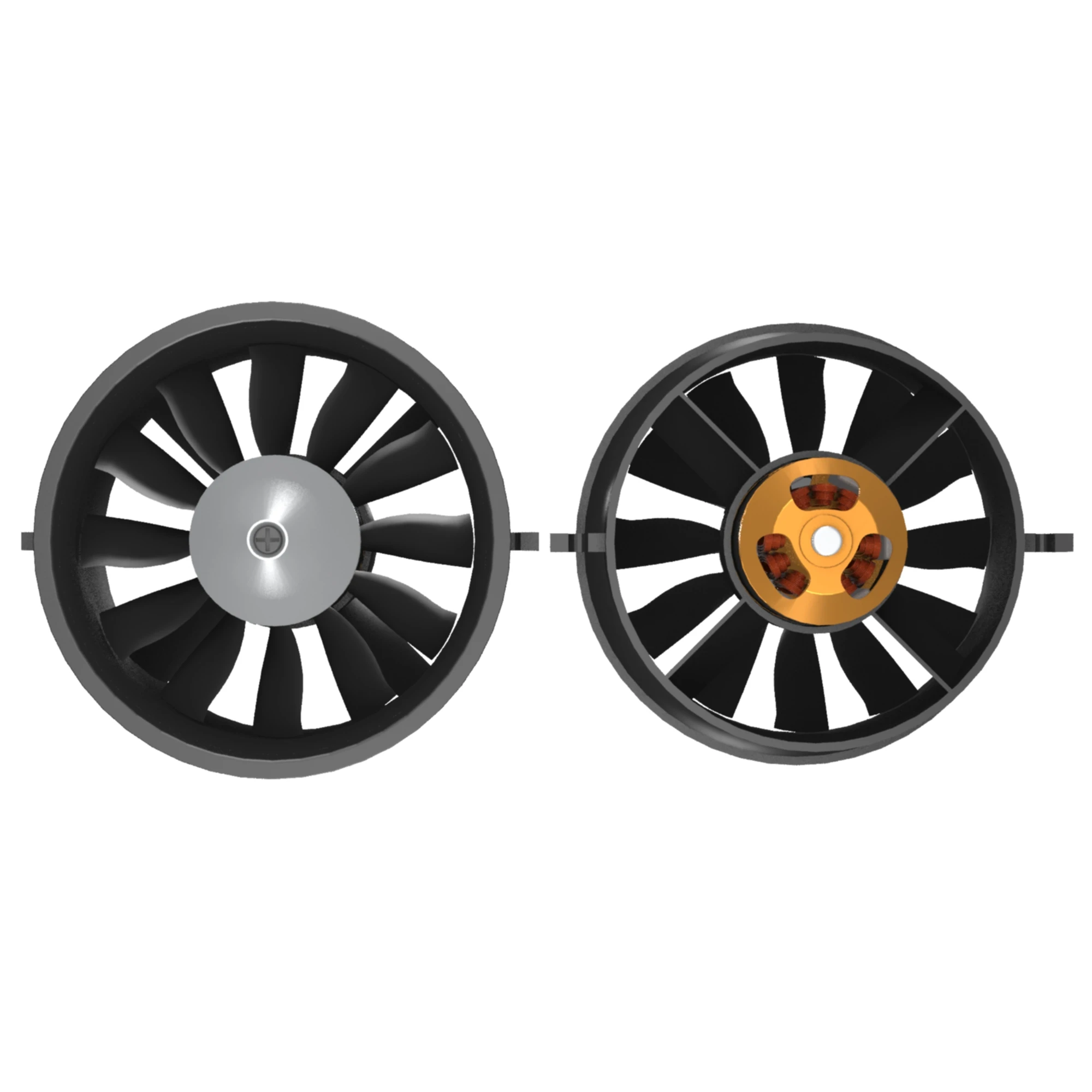 70mm 덕트 팬 EDF 1800KV 2600KV 모터 4s 6s 절전 버전 60A 80A esc, RC 비행기용