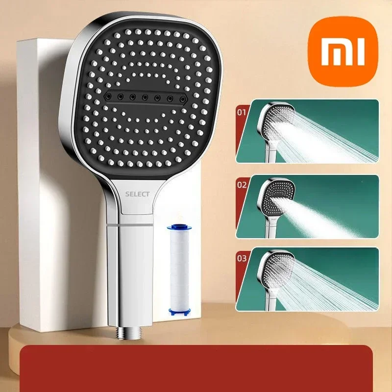 Xiaomi 13cm Large Panel 3Modes Adjustable Home Shower Head  High Pressure Massage ShowerHead Filter Element Bathroom Accessories 5