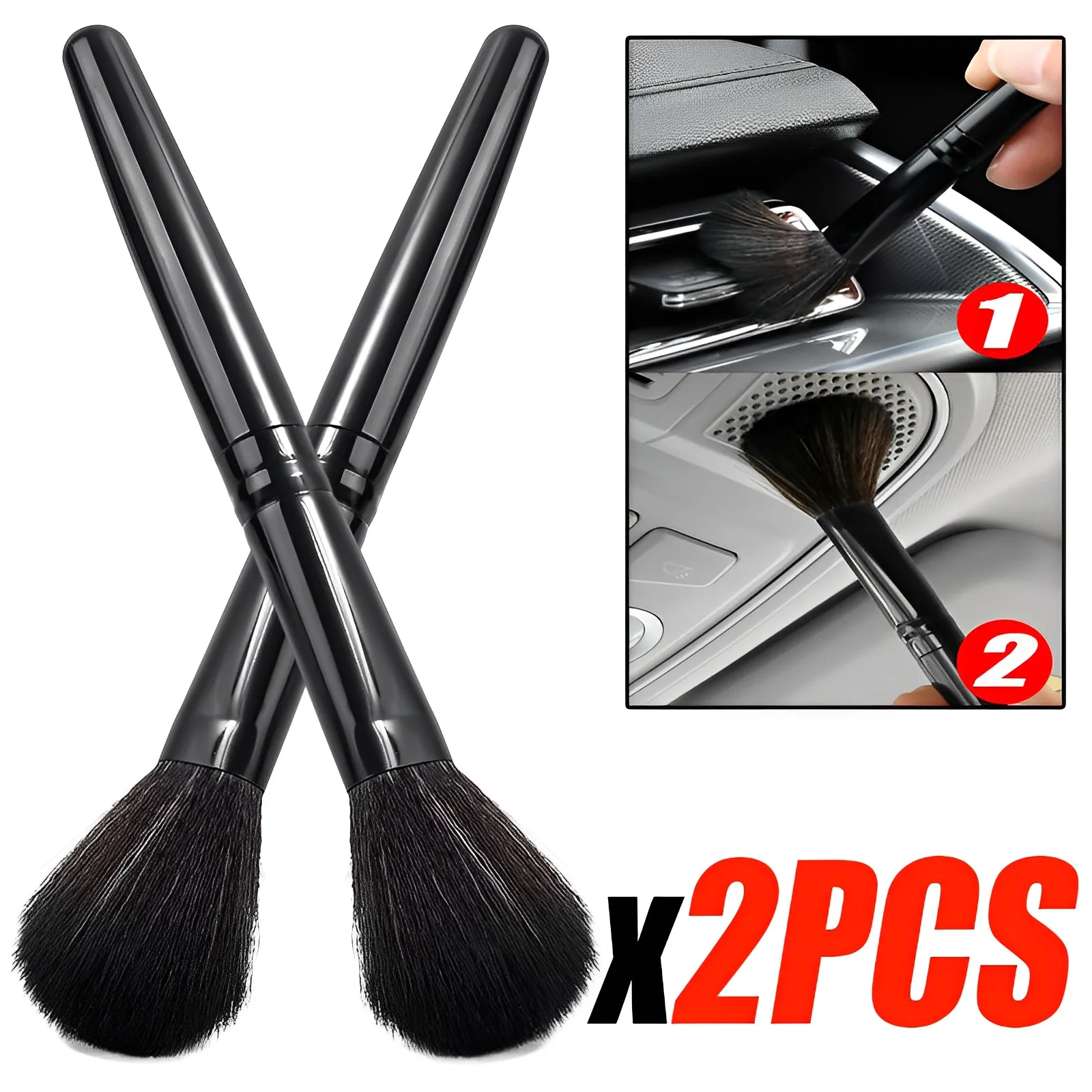 

1/2PCS Car Interior Super Soft Detail Brush Dashboar Air Vents Dusting Brush Portable Cleaning Brush Car Cleaning Tools
