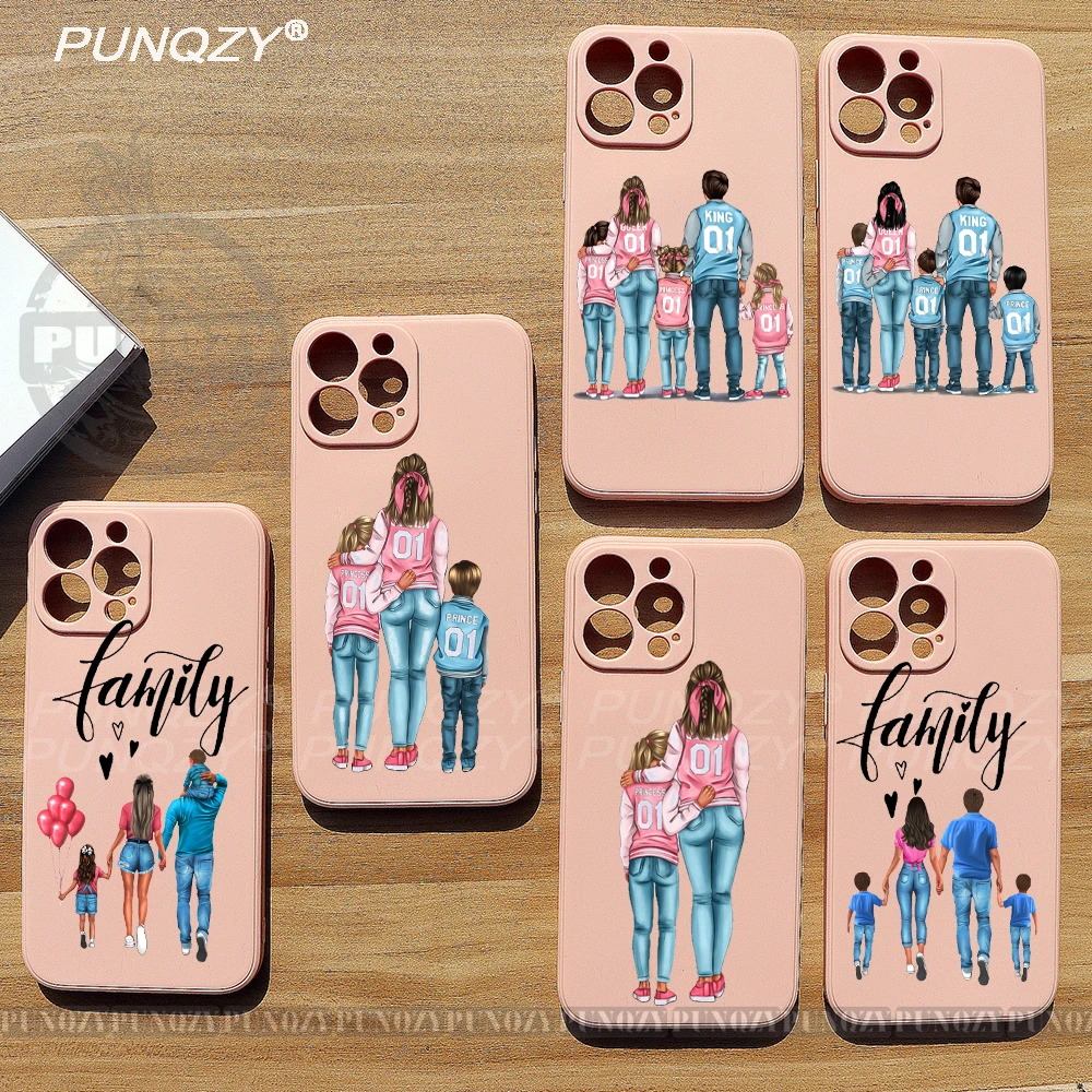 PUNQZY Cute MaMa Of Girl Boy And Mom Phone Case For iPhone 11 13 PRO MAX 12 XR 7 6 8 Plus X XS Holiday Gift Soft TPU Shell Cover apple iphone 13 pro max case