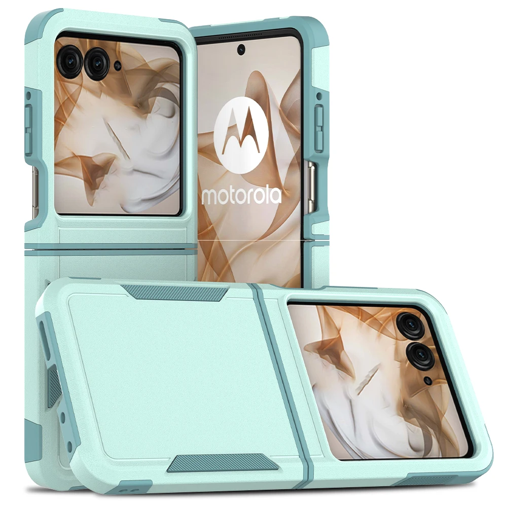 Rugged Shockproof Phone Case with Soft TPU Frame and Hard Plastic Protective Cover