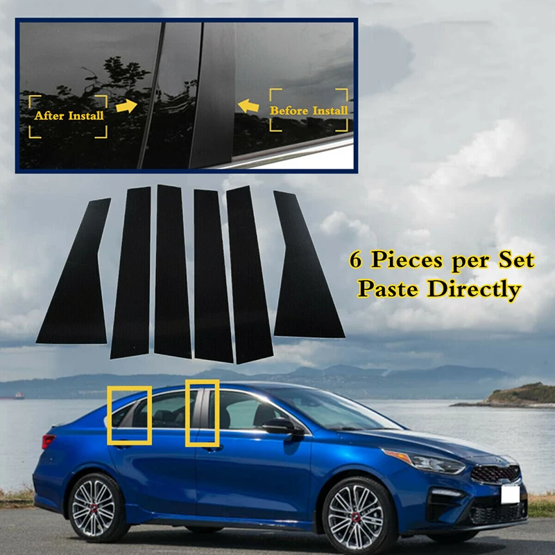 6PCS    â  Ʈ Ŀ Ʈ Į ƼĿ  ׼ Kia Forte Sedan 2019-2023 