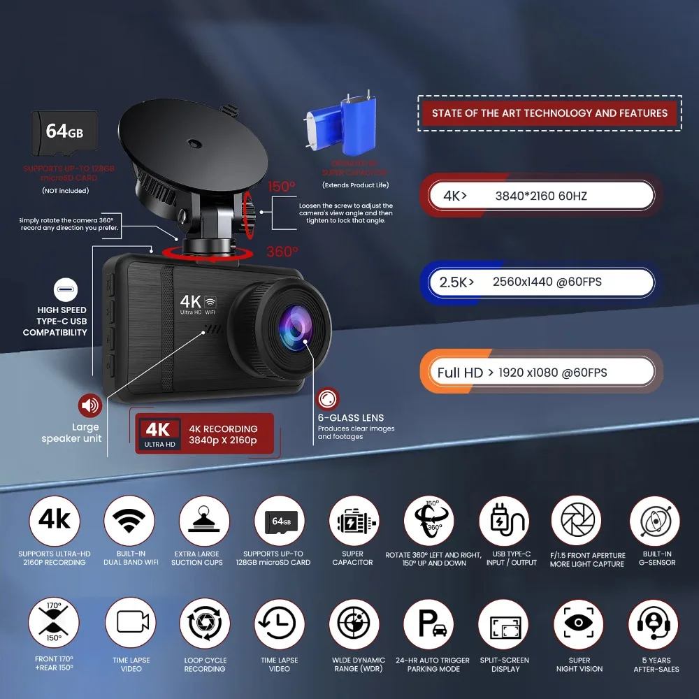 KQQ ڵ   ĸ    ī޶, ڵ DVR   , WDR Ʈ , 24 ð  , 4K