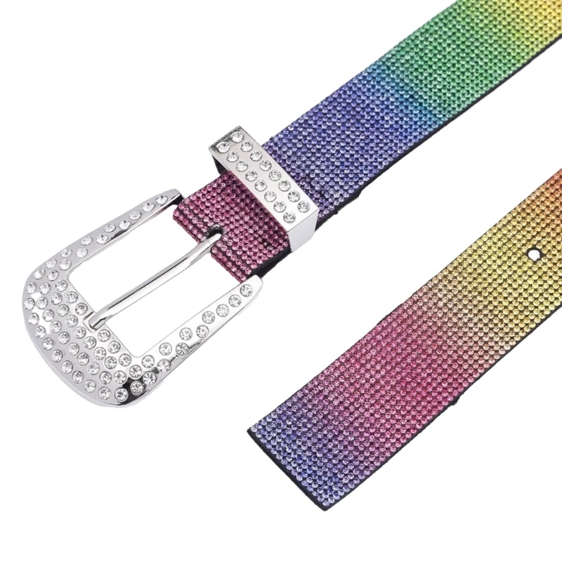 

Waist Belt Chain Encrusted Crystal Belly Chains for Rock Bands Player for Women and Men Colorful Rhinestones