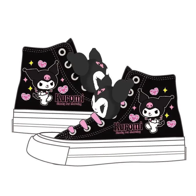 Kawaii Sanrio Kuromi Canvas Shoe Girl Cartoon Ventilation Non-slip