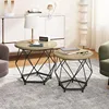 Small Round Coffee Table Set of 2, Modern Coffee Table with Metal Frame, Living Room Table with Easy Assembly, Side End Table 4