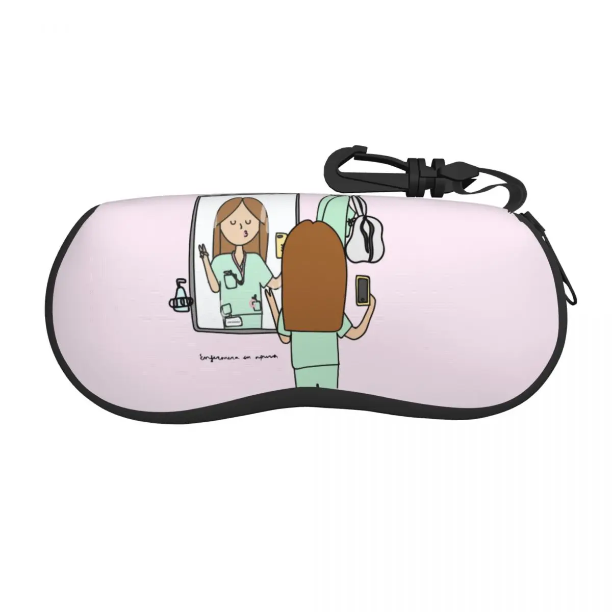 

Custom Funny Cartoon Nurse Shell Eyeglasses Case Women Men Fashion Health Care Nursing Doctors Glasses Case Sunglasses Box Pouch