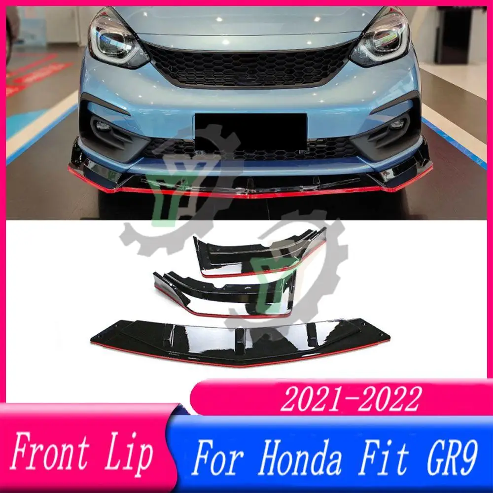 

Car Front Bumper Lip Spoiler Splitter Diffuser Detachable Body Kit Cover Guard For Honda Fit Jazz GR9 2021-2022