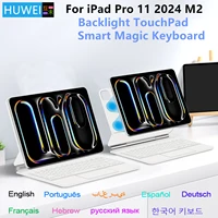 Magic Keyboard For New iPad Pro 11 2024 iPad Pro 11 (M4) 11" Smart Case Portuguese Spanish Hebrew Arabic German keyboard cover