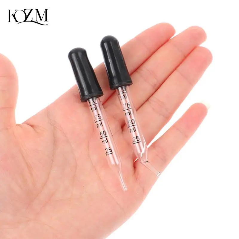 5pcs Glass Scale Dropper Rubber Head Scale Pipette Dropper Essential