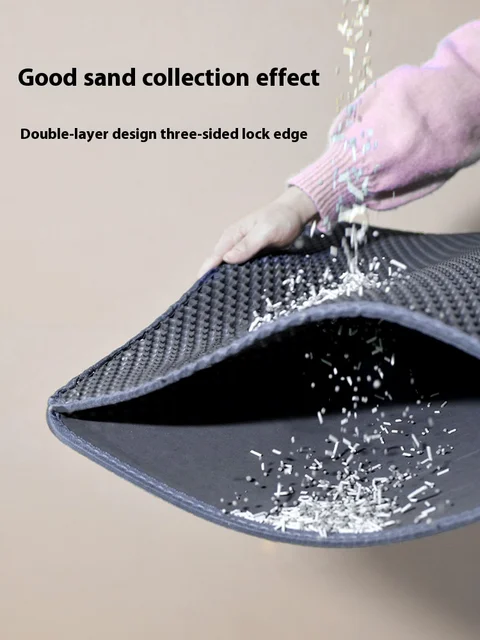 Large Waterproof Double Layer Cat Litter Mat Non-Slip Washable Pet Litter Box Mat Durable Sand Trapper Easy Clean Cat Toilet Mat 2