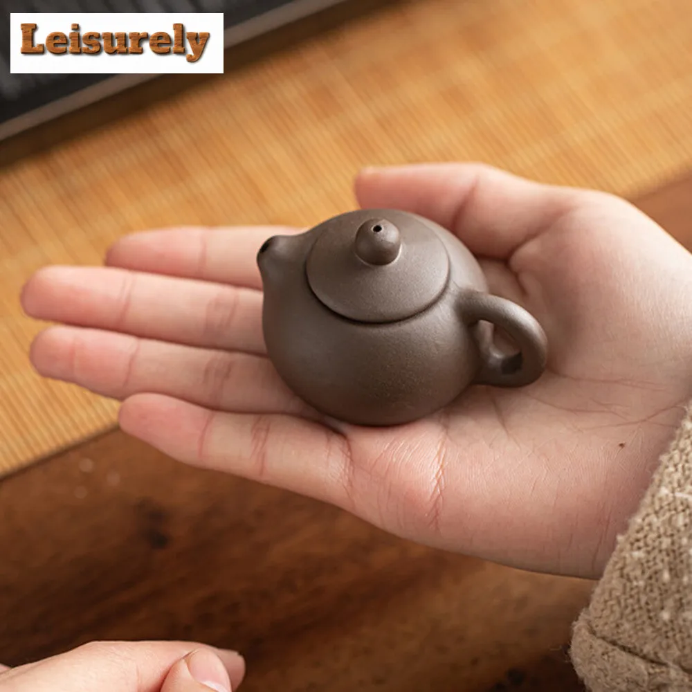 Mini Purple Clay Teapot Tea Pet Decoration Boutique Fingertip Pot Ornament Tea Table Accessories Home Flowerpot Decorative Gifts