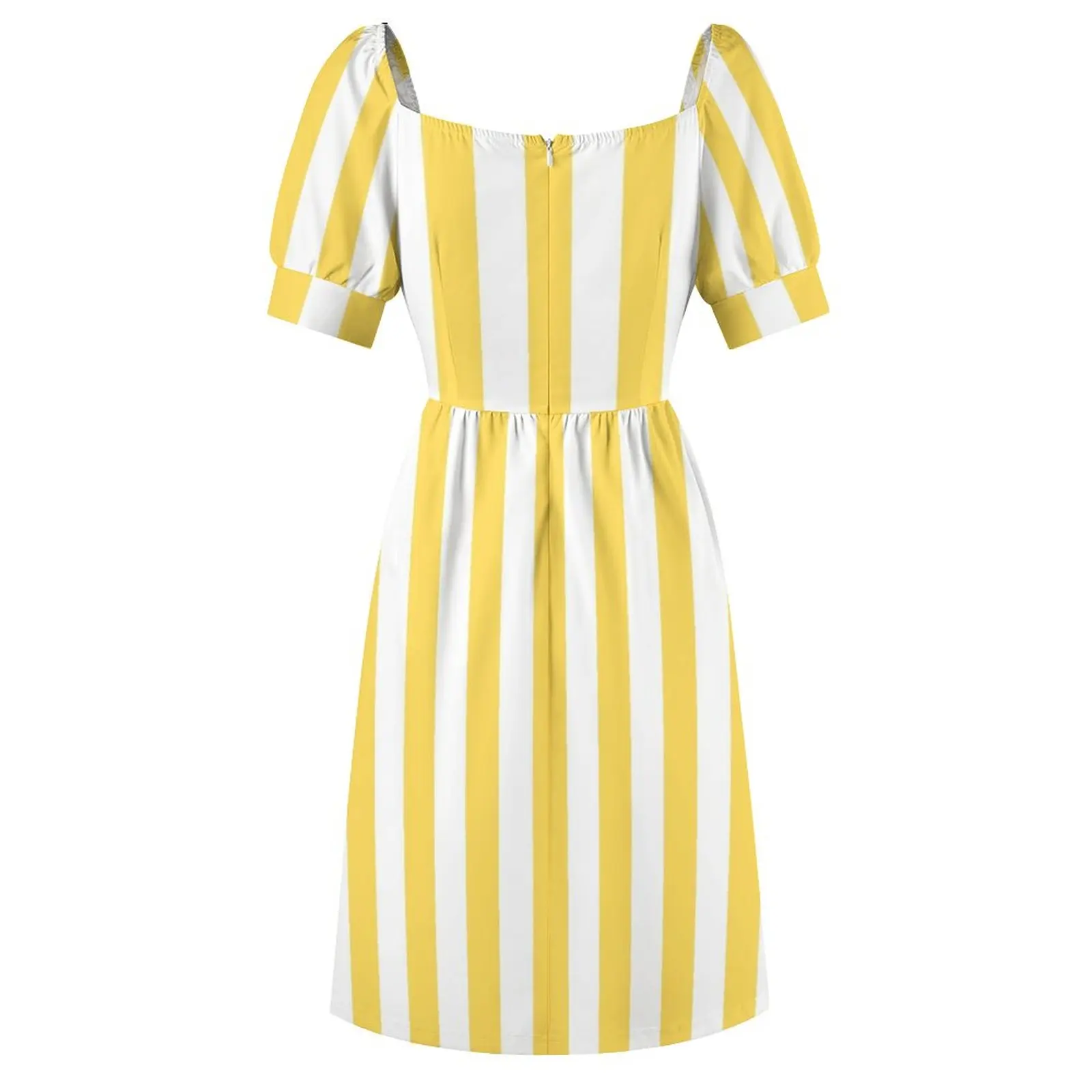 Yellow and White Vertical Stripes Sleeveless Dress Female clothing cocktail dresses Casual dresses clothing women summer 2024