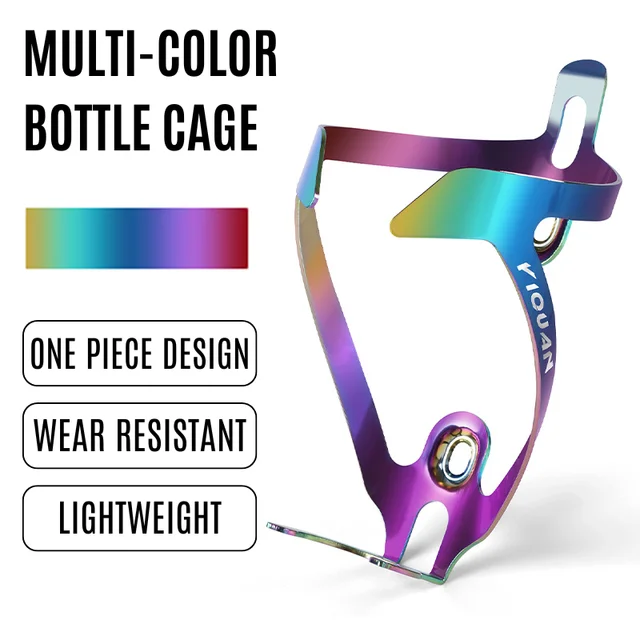 Lightweight Bike Bottle Cage Gradient Color Bicycle Water Bottle Holder Socket One-piece Aluminium Alloy MTB Drink Cup Bracket 2