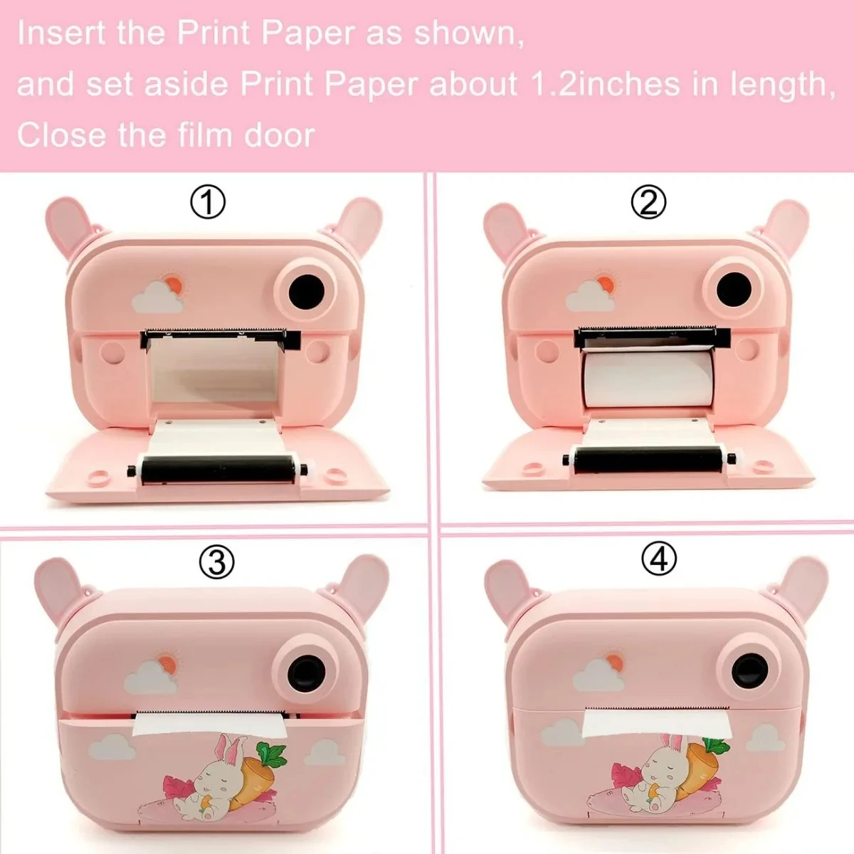 12 롤 어린이 인스턴트 카메라 리필 인쇄 용지 필름 57mm 휴대용 금전 등록기 모바일 프린터 용 코어리스 열전 사 인쇄