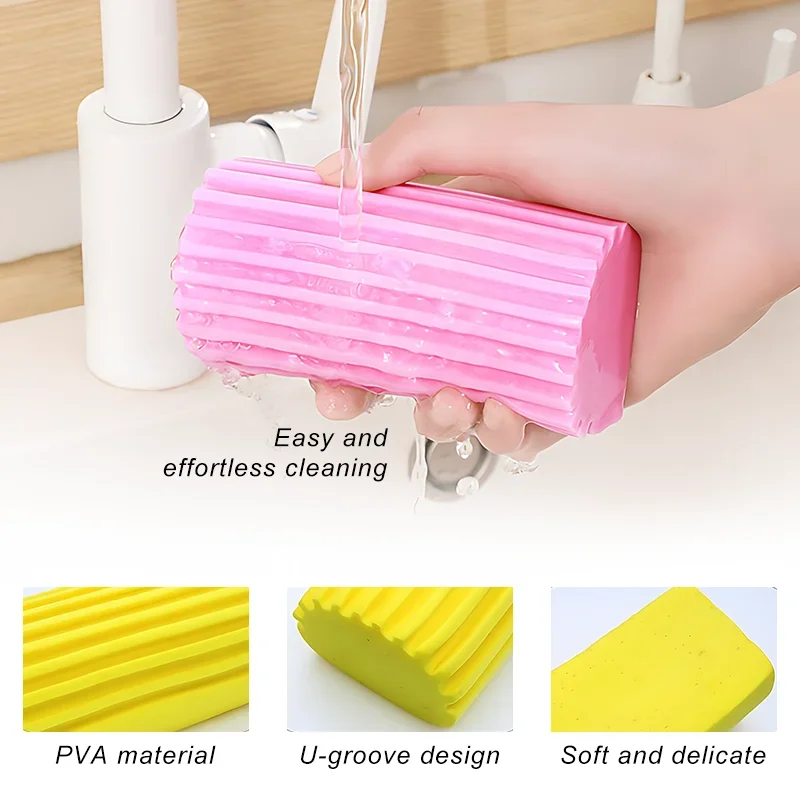 1/3/6pcs Dust Cleaning Sponges Pva Sponge Water Absorption Cleaning Sponge Household and Car Cleaning Sponges Friction Cotton 4