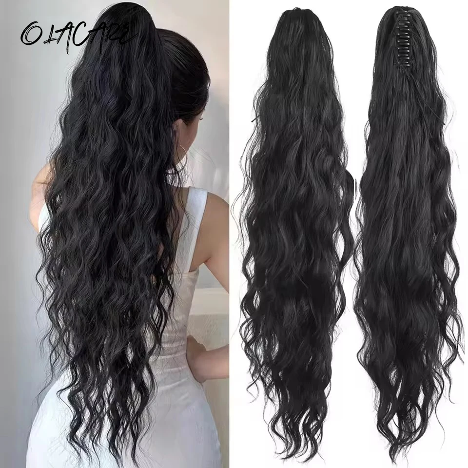 Curly Wavy Synthetic Ponytail Extension Clip On Hair Piece