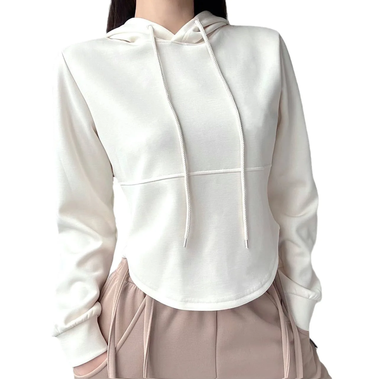 

2023 autumn and winter new Korean version of the simple and loose hooded casual sweater temperament black