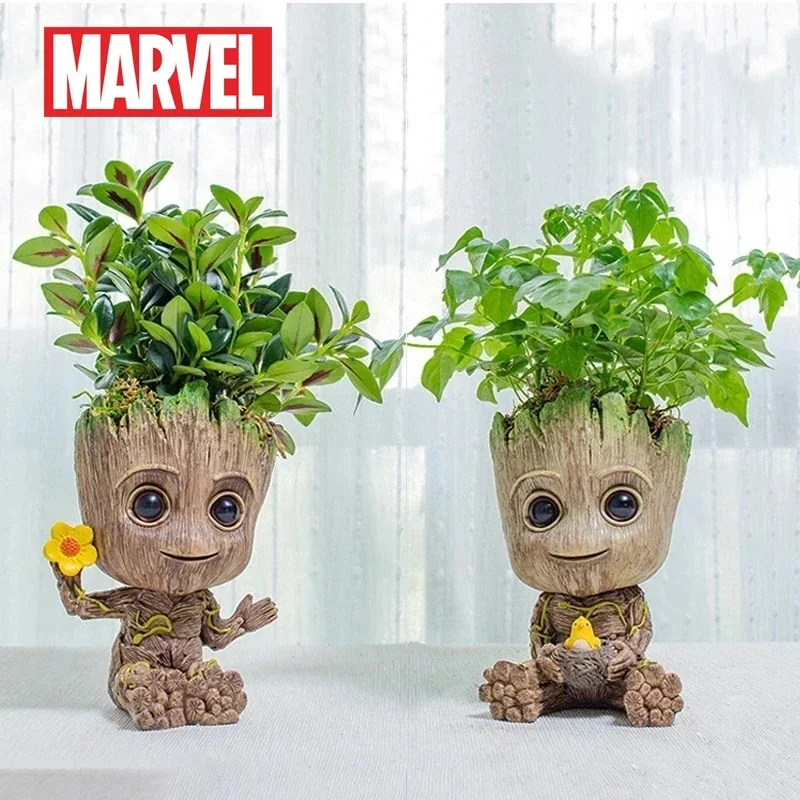 Marvels Avengers Groot 5CM Mini Figure Pen Holder Flower Pot Anime Toys