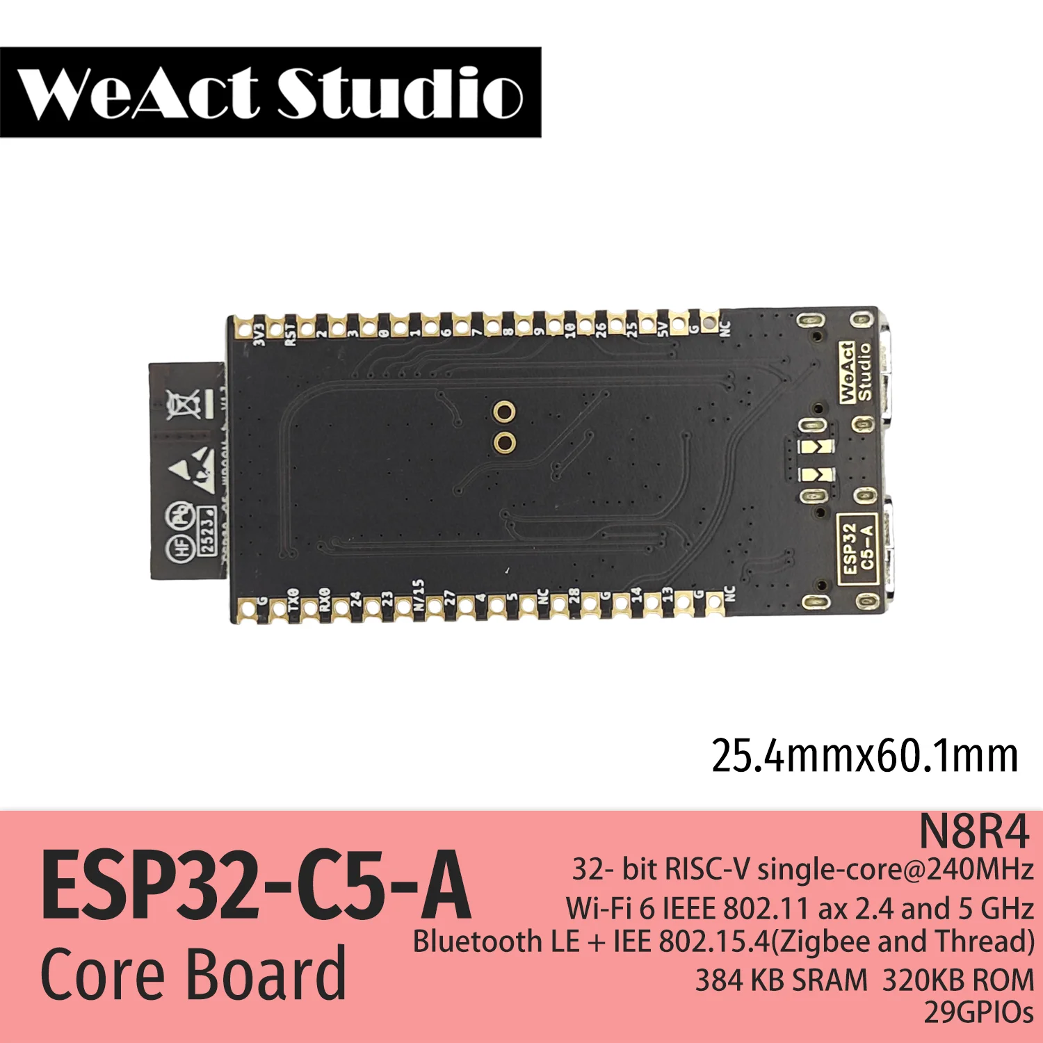 รูปสินค้า บอร์ดพัฒนา Wi-Fi 6 ESP32-C5-A รองรับ 2.4/5GHz