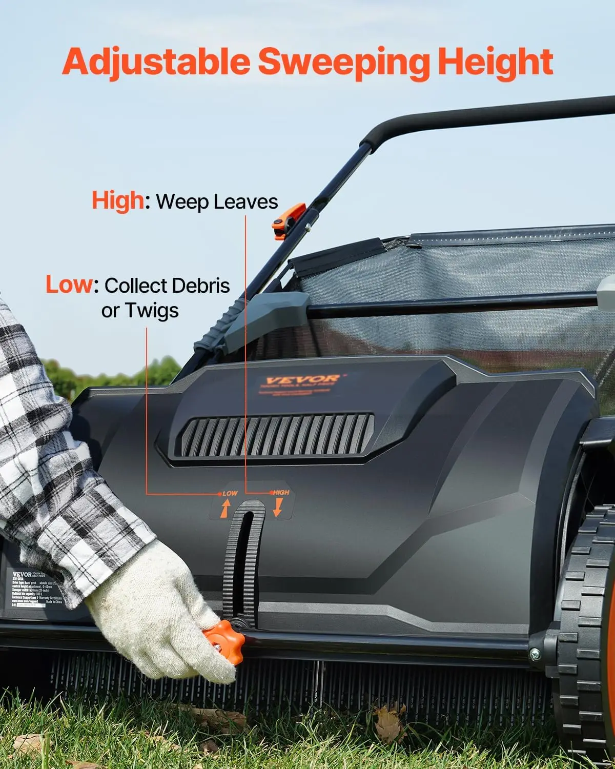 21inch Leaf &Grass Collector, Heavy Duty Thickened Steel Durable to Use with Large Capacity 3.5 cu.ft.Mesh Collection Hopper Bag