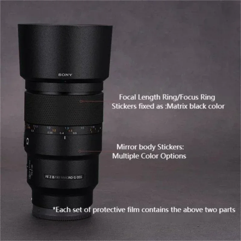 카메라 렌즈 스티커 코트 랩 보호 필름 바디 데칼 스킨, FE 90 F2.8 90mm 2.8 매크로 G OSS FE90mm F/2.8, SEL90M28G