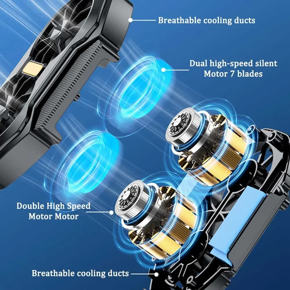 FS01 Dual Fan Rechargeable Mobile Phone Cooler Stronger Cooling Air Phone Radiator Mini Back Clip USB Radiator for Smartphones