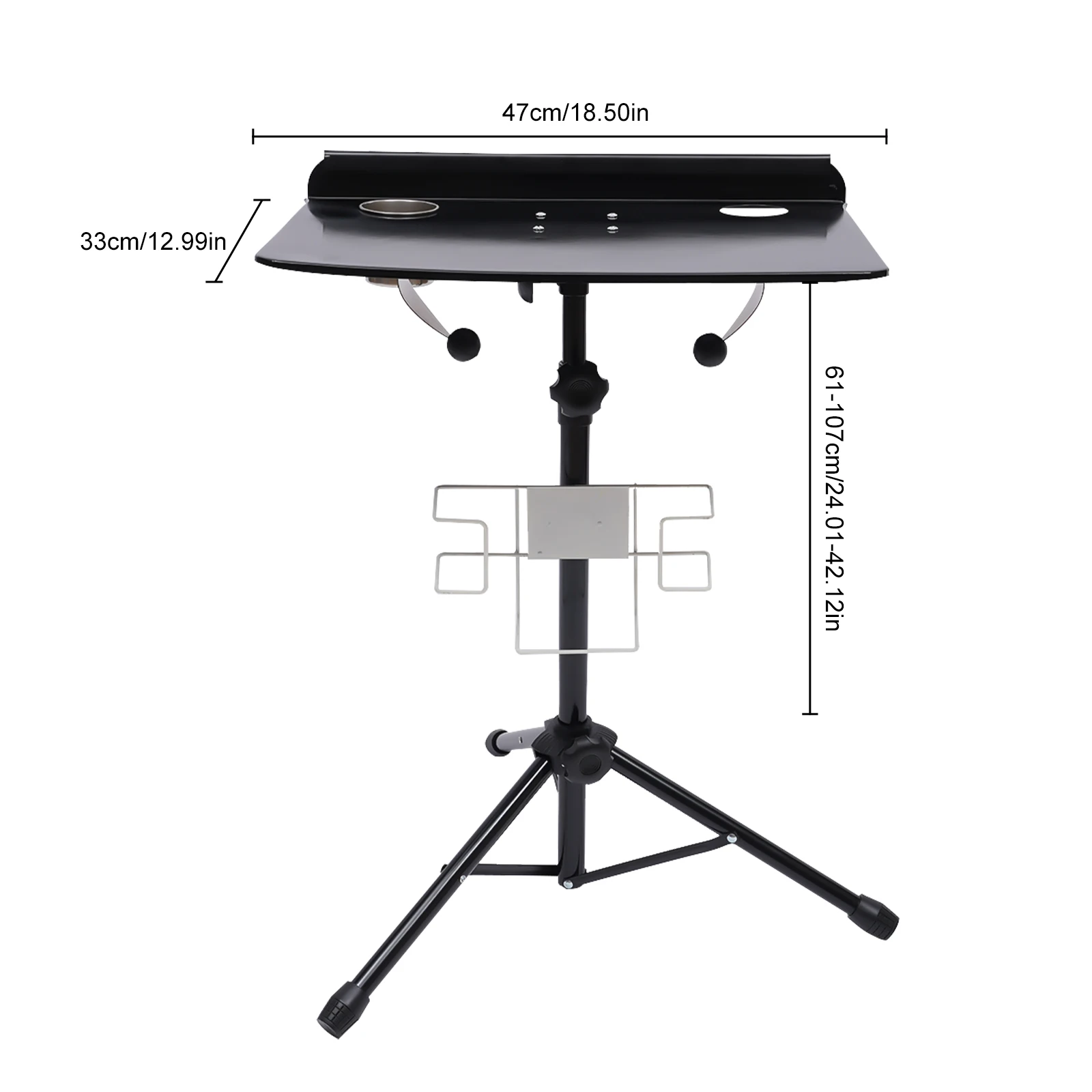 Adjustable Tattoo Workstation Tray Shop Portable Furniture Collapsible Equipment Portable Tattoo Desk Workbench Camping Foldable Cart
