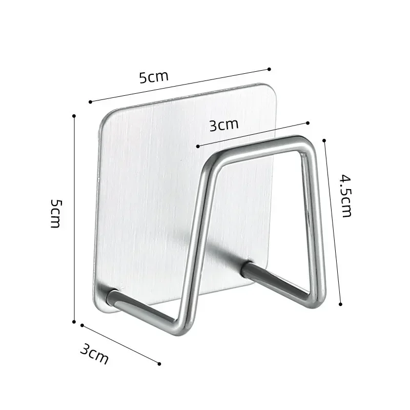 1/10pcs Kitchen Stainless Steel Sink Sponges Holder Self Adhesive Drain Drying Rack Shelf Household Wall Hooks Storage Organizer 6
