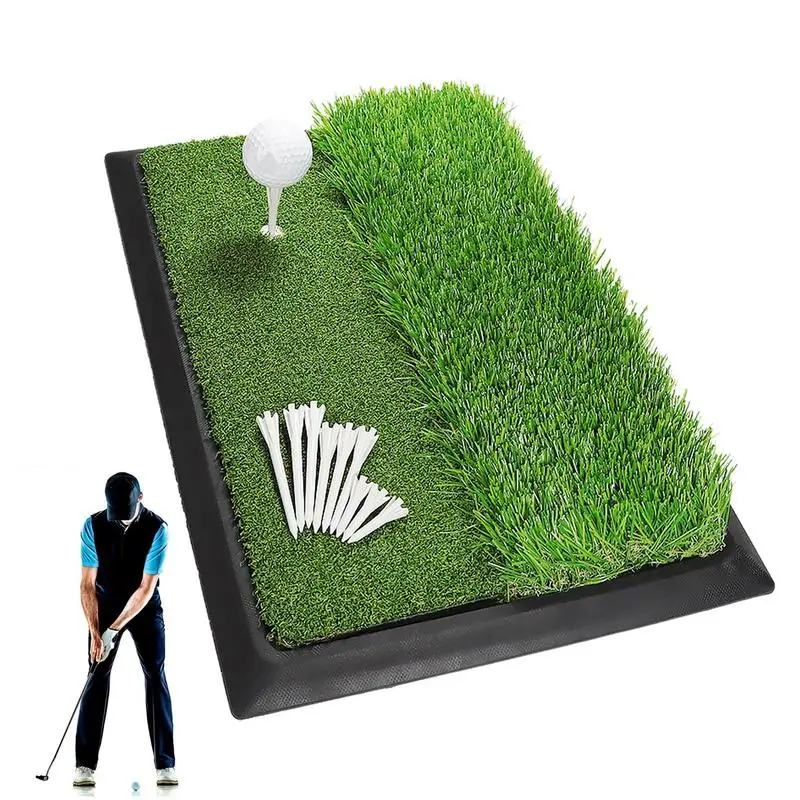 

Golf Hitting Mat Golf Training Mat for Swing Detection Batting Golf Training Aid Equipment Golf Swing pad with 9 Golf Tees