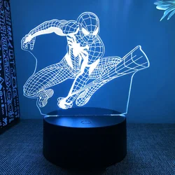 3D Acrylic Spiderman Night Light - USB & Battery Powered LED Desk Lamp (Dark green)