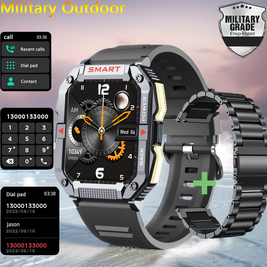 Outdoor Military Motion Smart Watch 2024 Men Sports Fitness Tracker Orologi Donna Hd Bluetooth Call Smart Watch Multifunzionale
