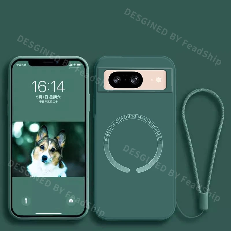 Magnetic Silicone Phone Case with Magsafe and Screen Protector