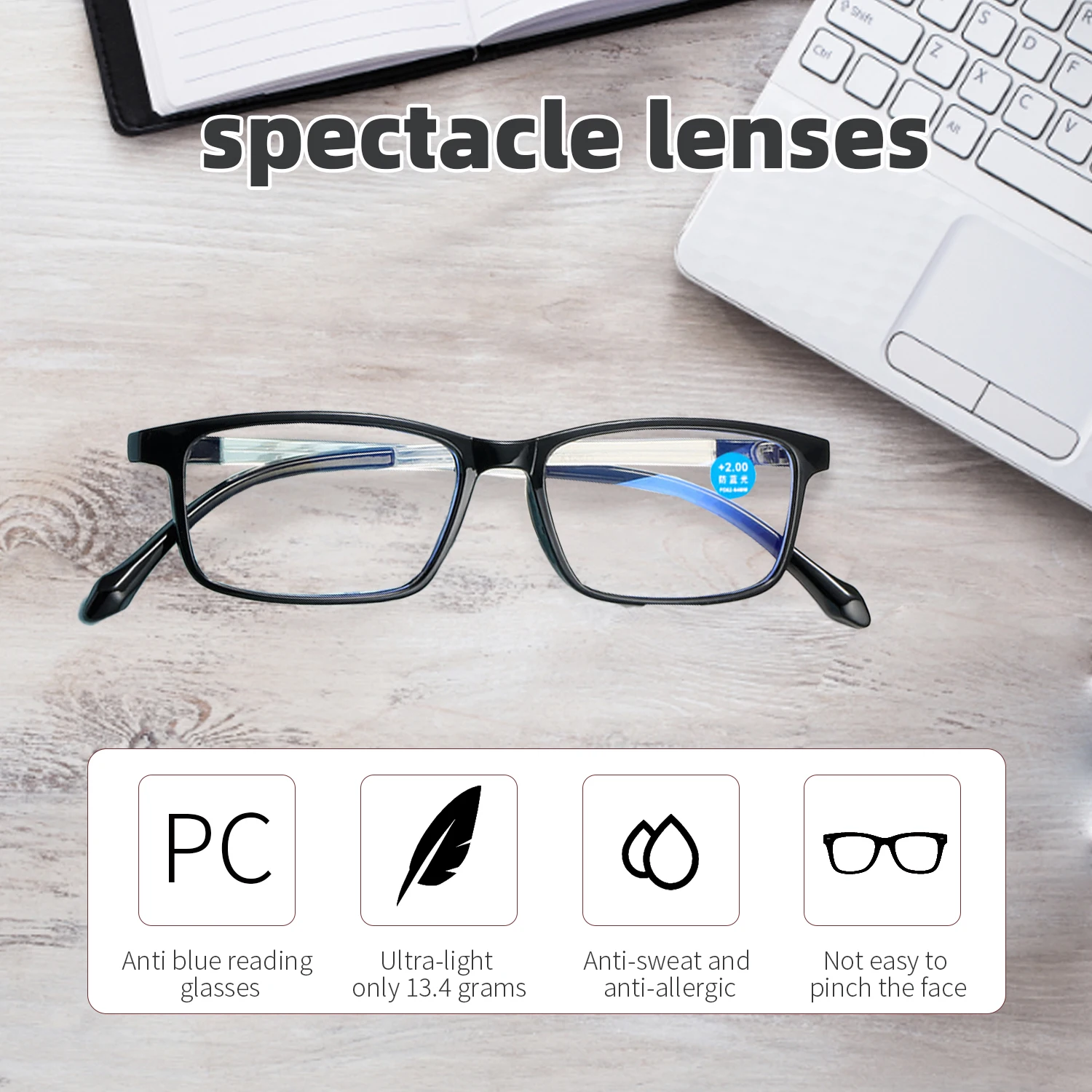 Seemfly Anti Blue Light Reading Glasses Unisex Flexible Frame Clear Presbyopia Eyeglasses Glassware With Degree +1+1.5+2 +2.5 +4
