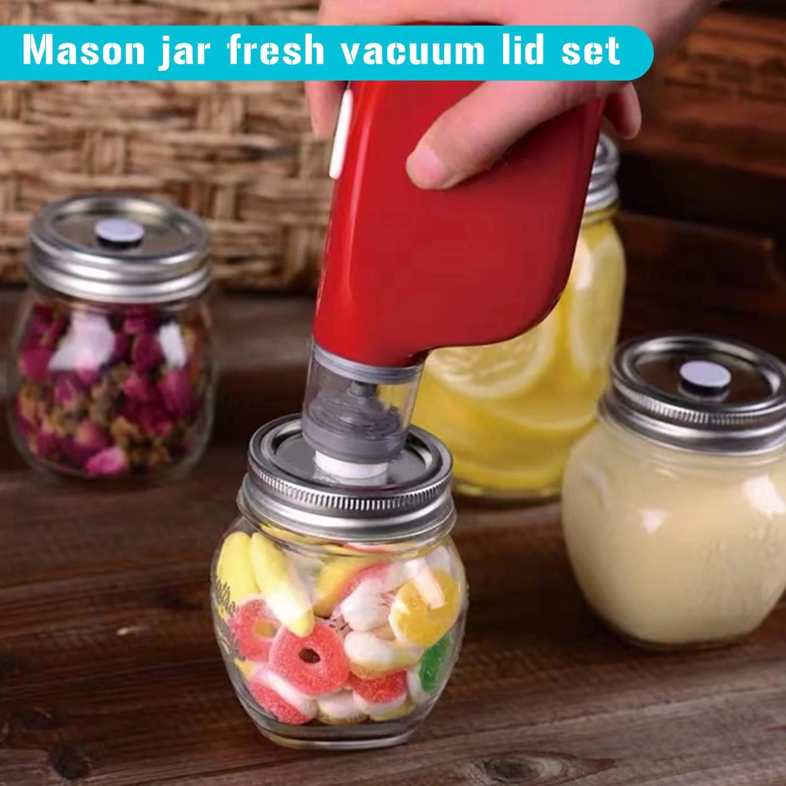 Mason Jars Covers Vacuum Preservation Lids Set Mason Can Air Extraction Caps
