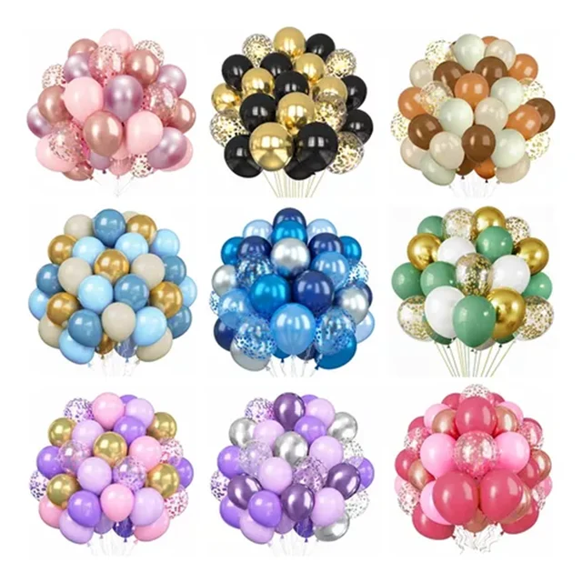 Gold Confetti & Metallic Latex Balloons – Party Decoration Set 2